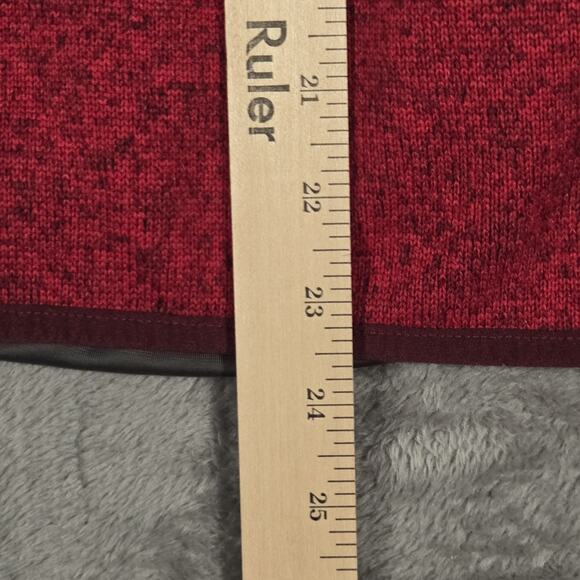 Two LL Bean Women's Sweater Fleece Pullovers Medium Soft Spruce And Red - Picture 13 of 15